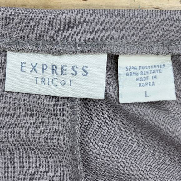 Express Tricot Womens Size L Pants Straight Leg Flowy Pull On Stretch Grey - Picture 9 of 11